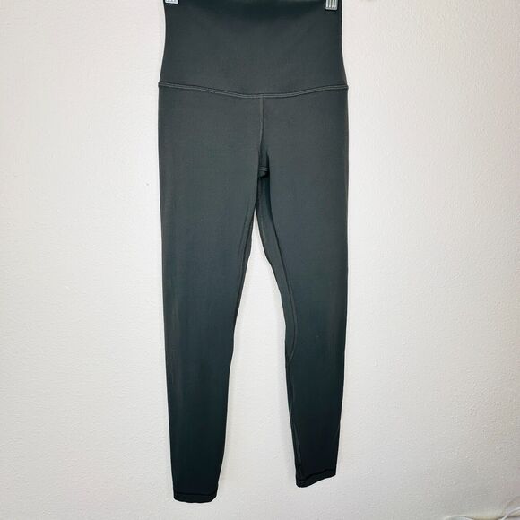 Lululemon Slate Gray High-Waist Yoga Pants 2 - Picture 4 of 9